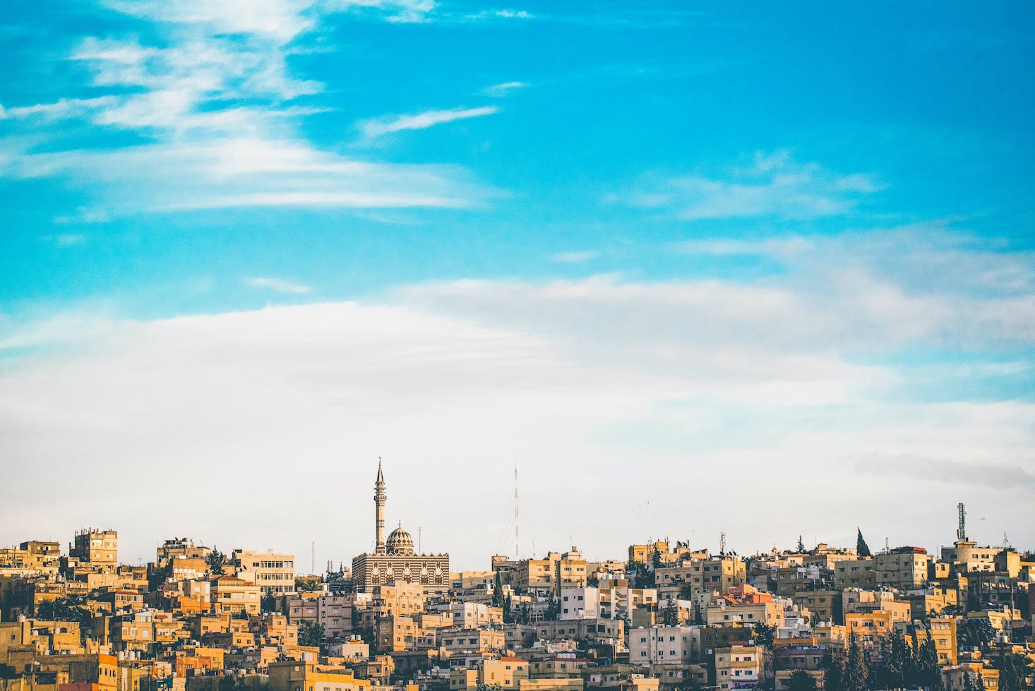 Blue skies over Amman, Jordan