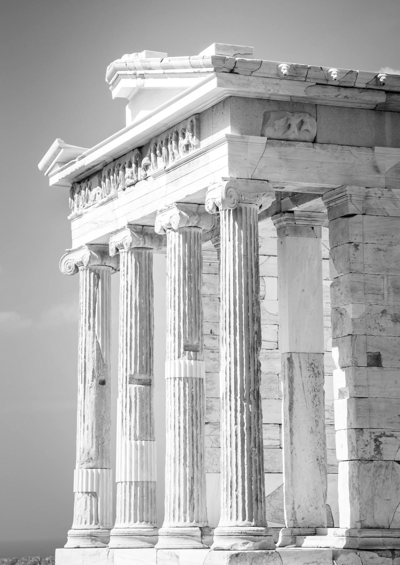 View of the Parthenon in Athens with luggage storage nearby