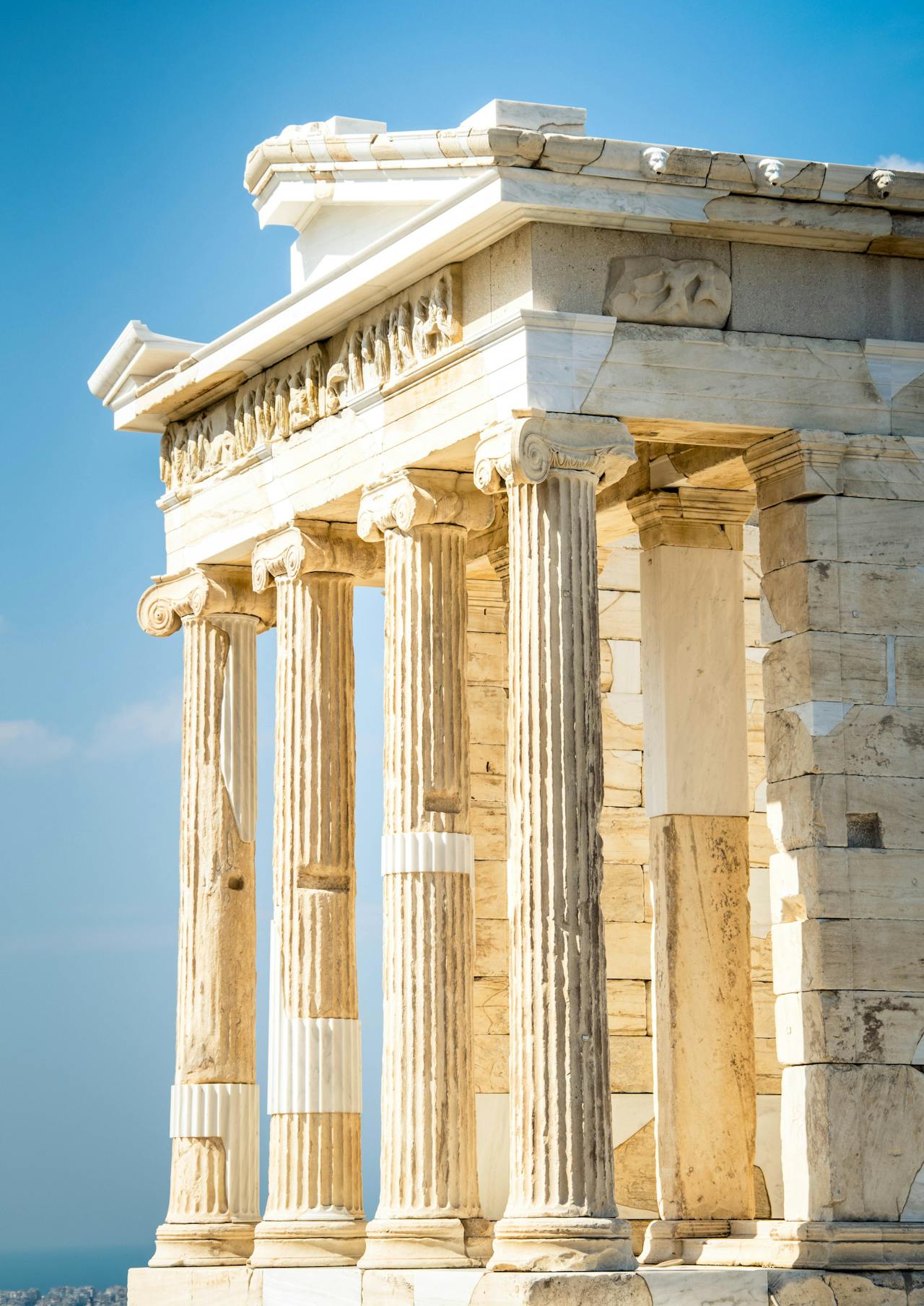 View of the Parthenon in Athens with luggage storage nearby