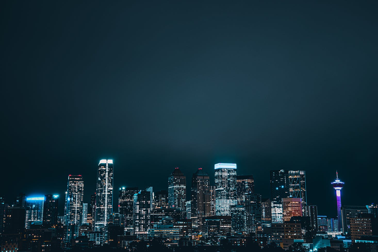 Calgary skyline at night