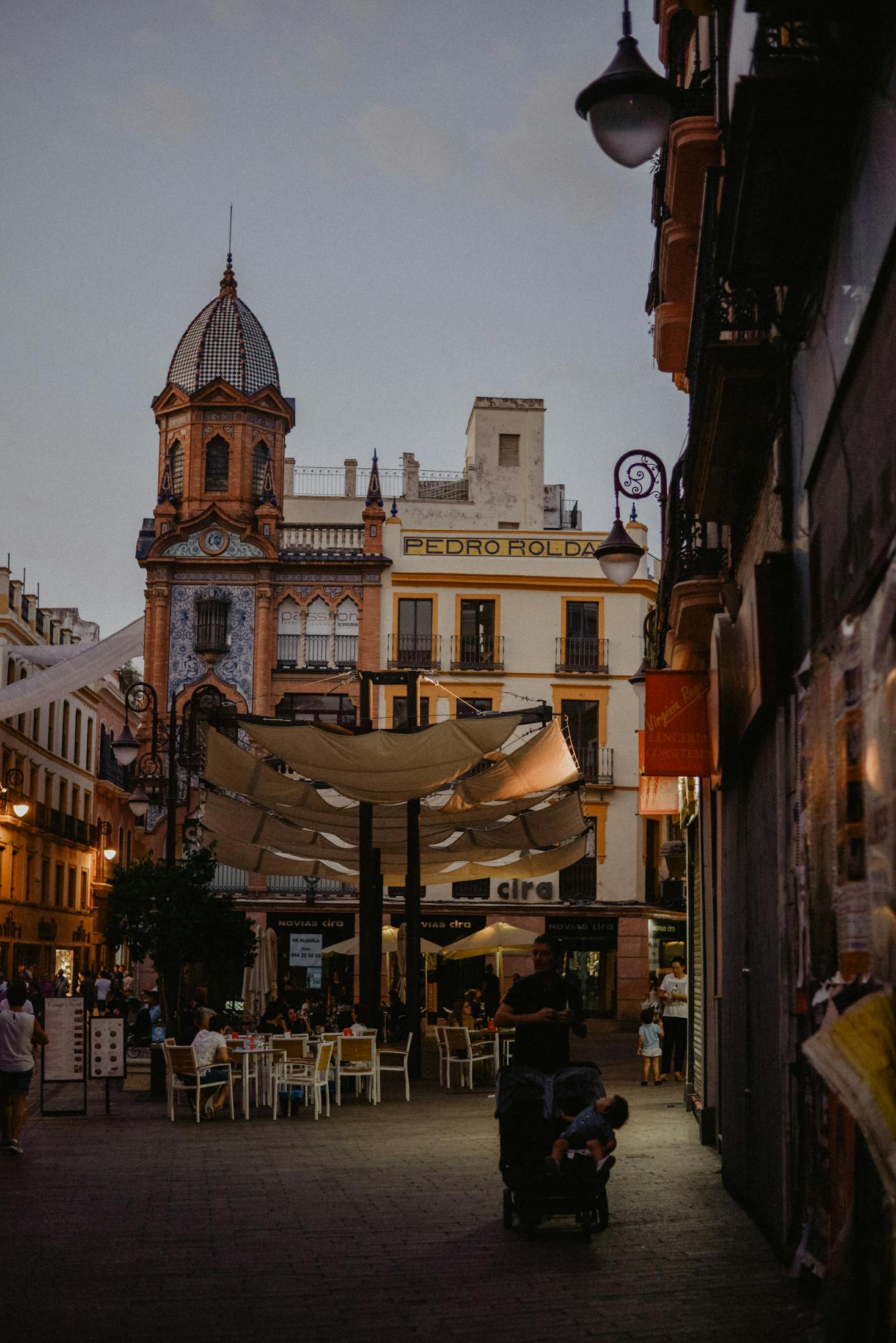 Outdoor dining in Seville
