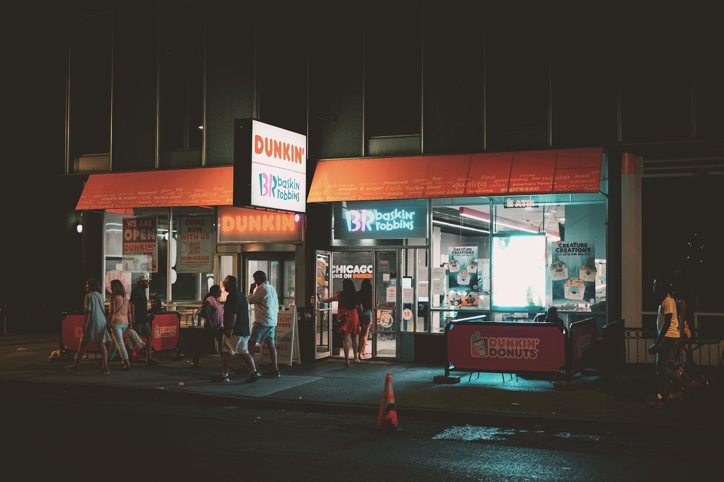 Dining at night in Chicago