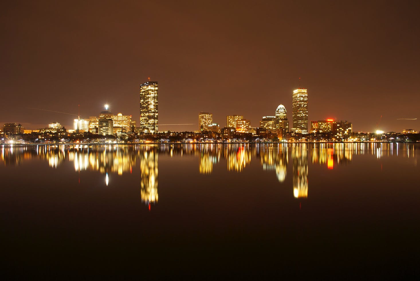 boston skyline across the harbor