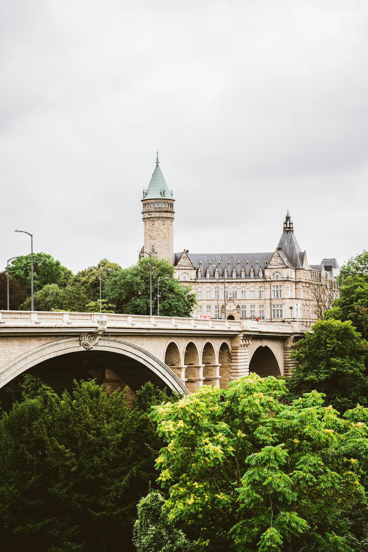 Bridge in Luxembourg on a cloudy day Bridge in Luxembourg on a cloudy day