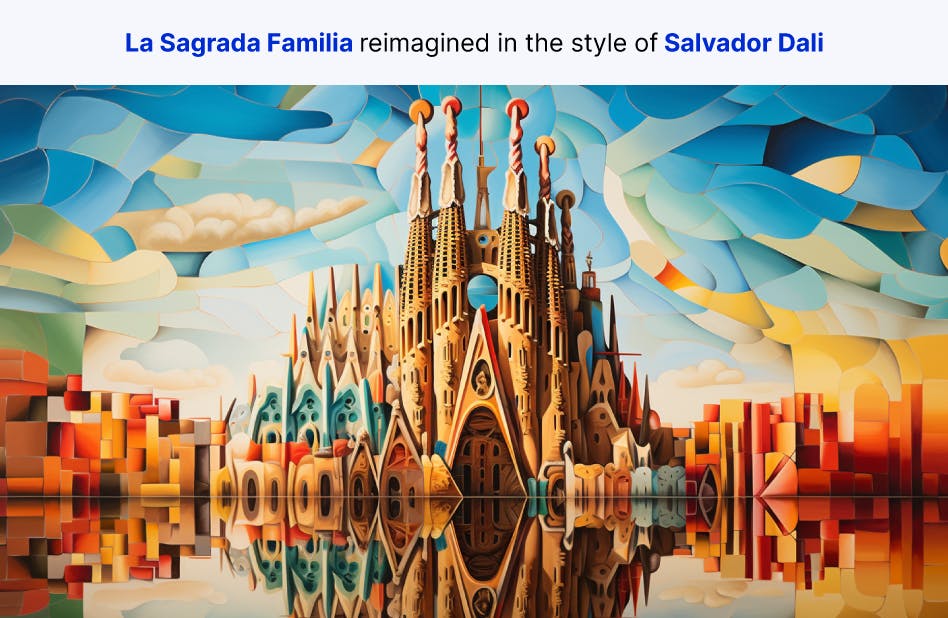 La Sagrada Familia reimagined in the style of Salvador Dali
