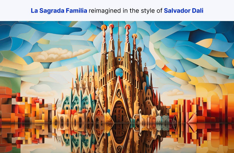 La Sagrada Familia reimagined in the style of Salvador Dali La Sagrada Familia reimagined in the style of Salvador Dali