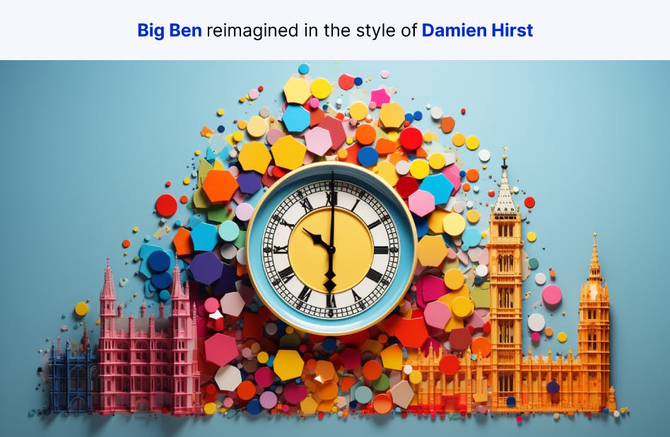 Big Ben reimagined in the style of Damien Hirst Big Ben reimagined in the style of Damien Hirst