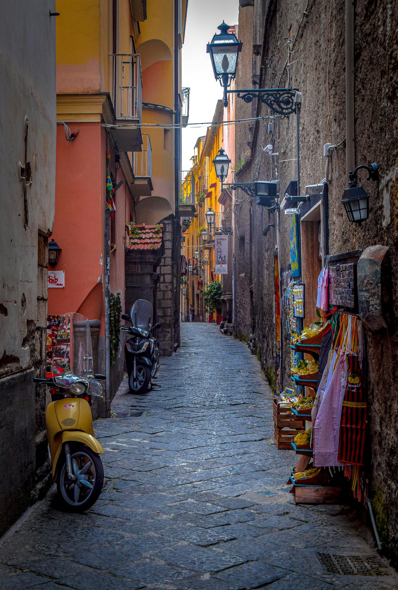 Colorful alley in Sorrento, Italy