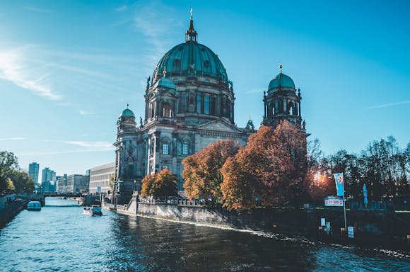 domed cathedral on a river