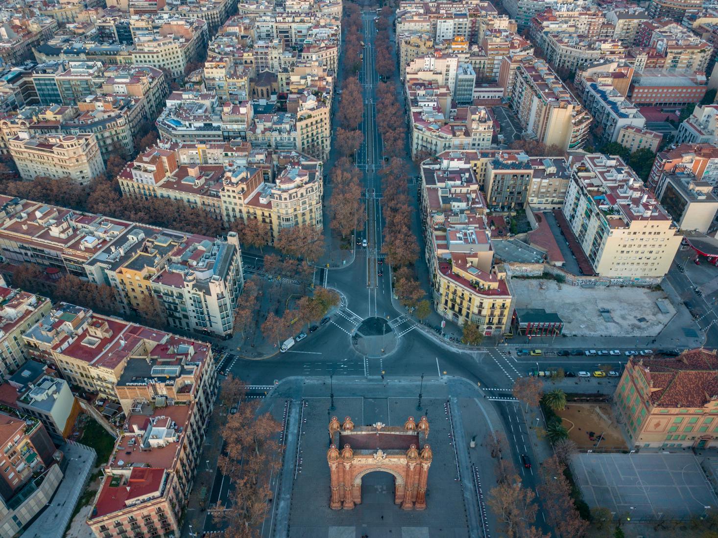 barcelona aerial view
