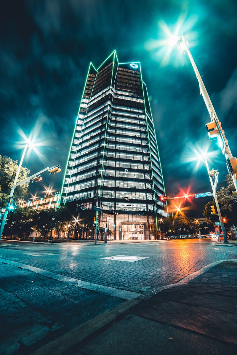 city building at night