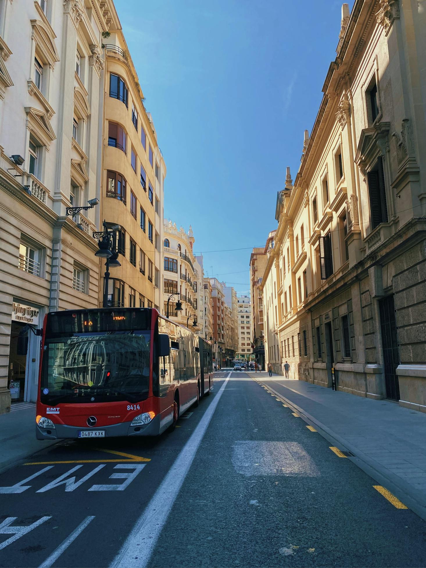 Valencia city street near Valencia Bus Station