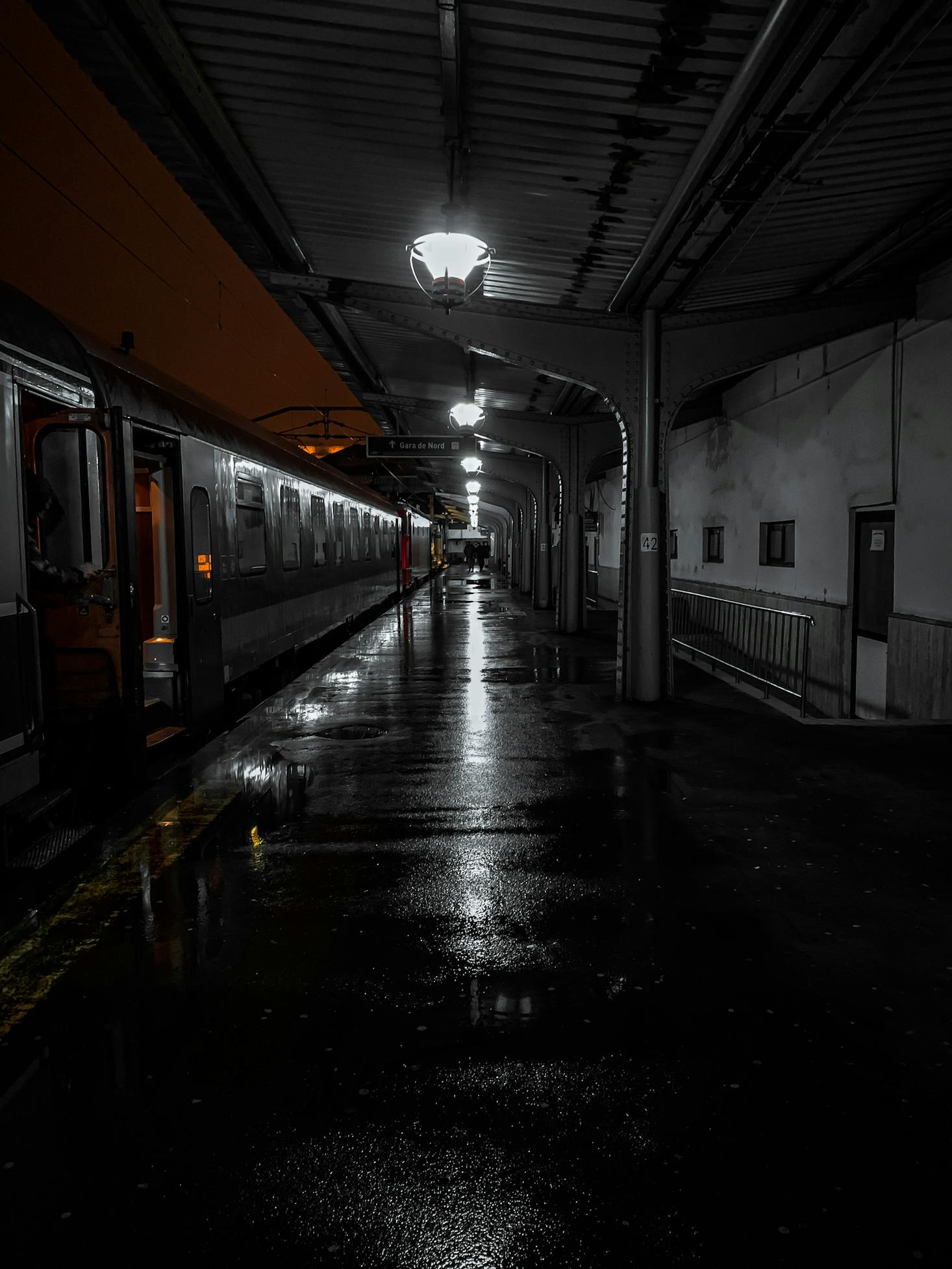 Rainy street in Bucharest, Romania