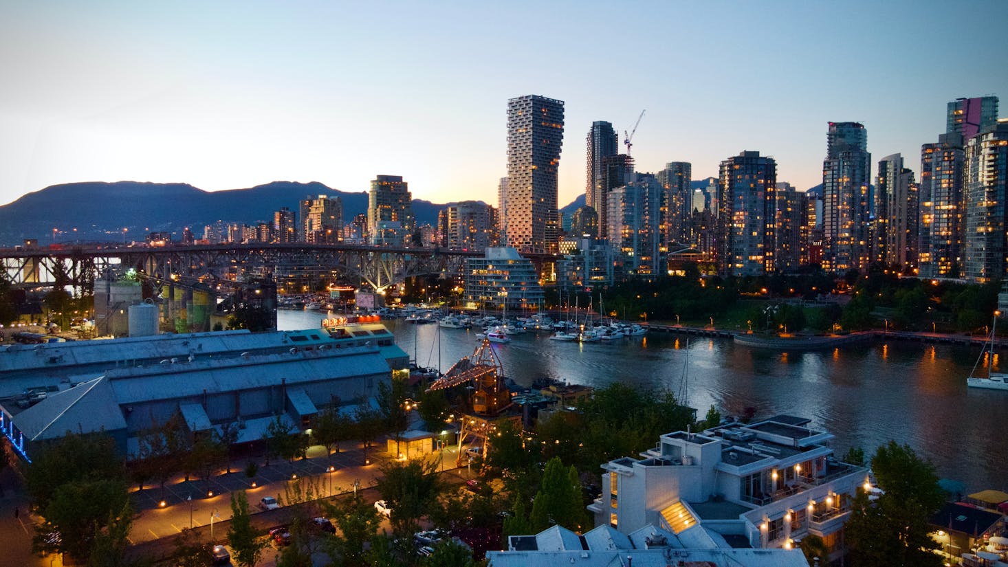 Sunset view of Vancouver Skyline