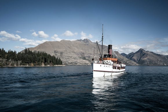 Boat on Lake in Queenstown, New Zealand