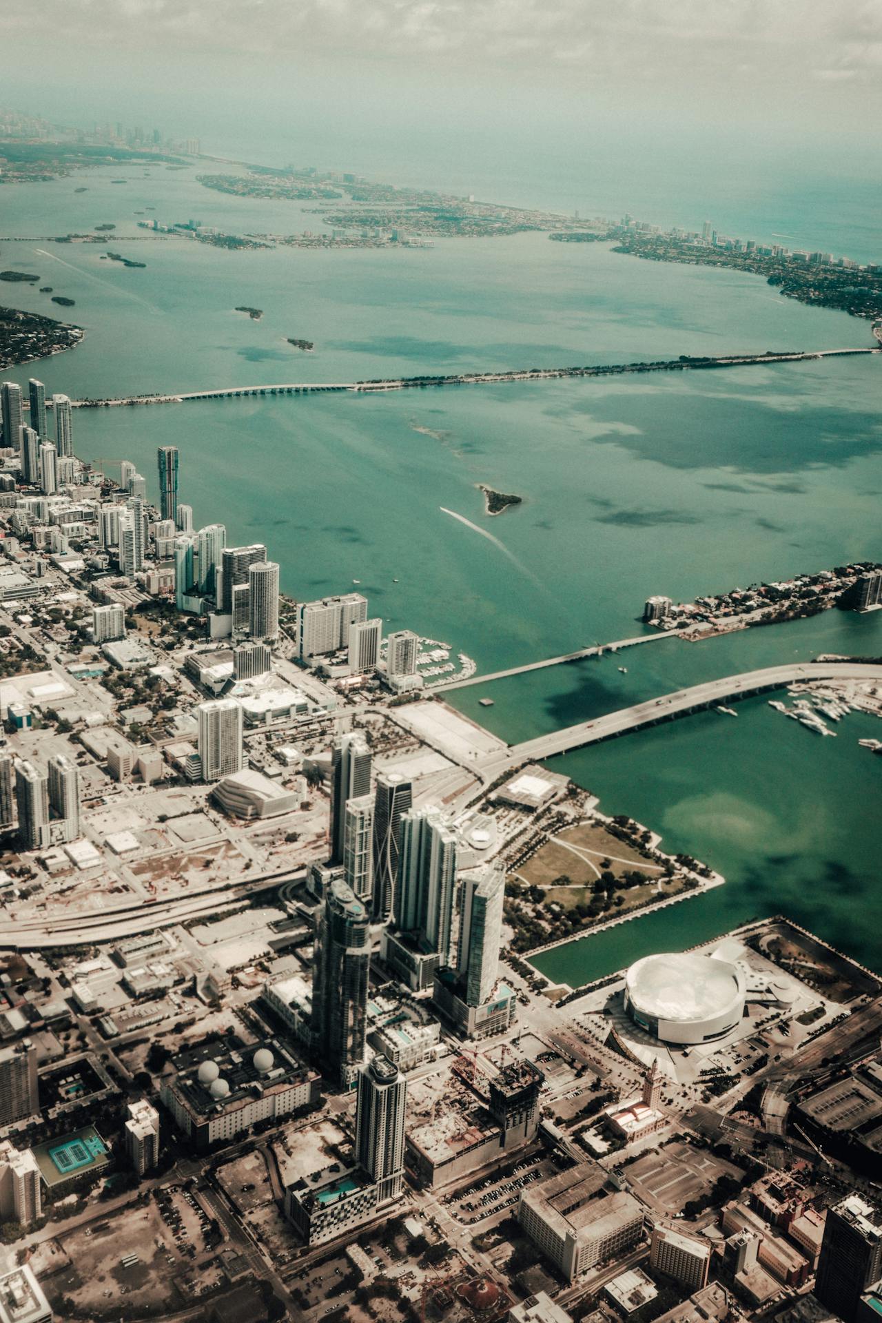 Highrises and unique buildings line the seashore in Fort Lauderdale, Florida Highrises and unique buildings line the seashore in Fort Lauderdale, Florida