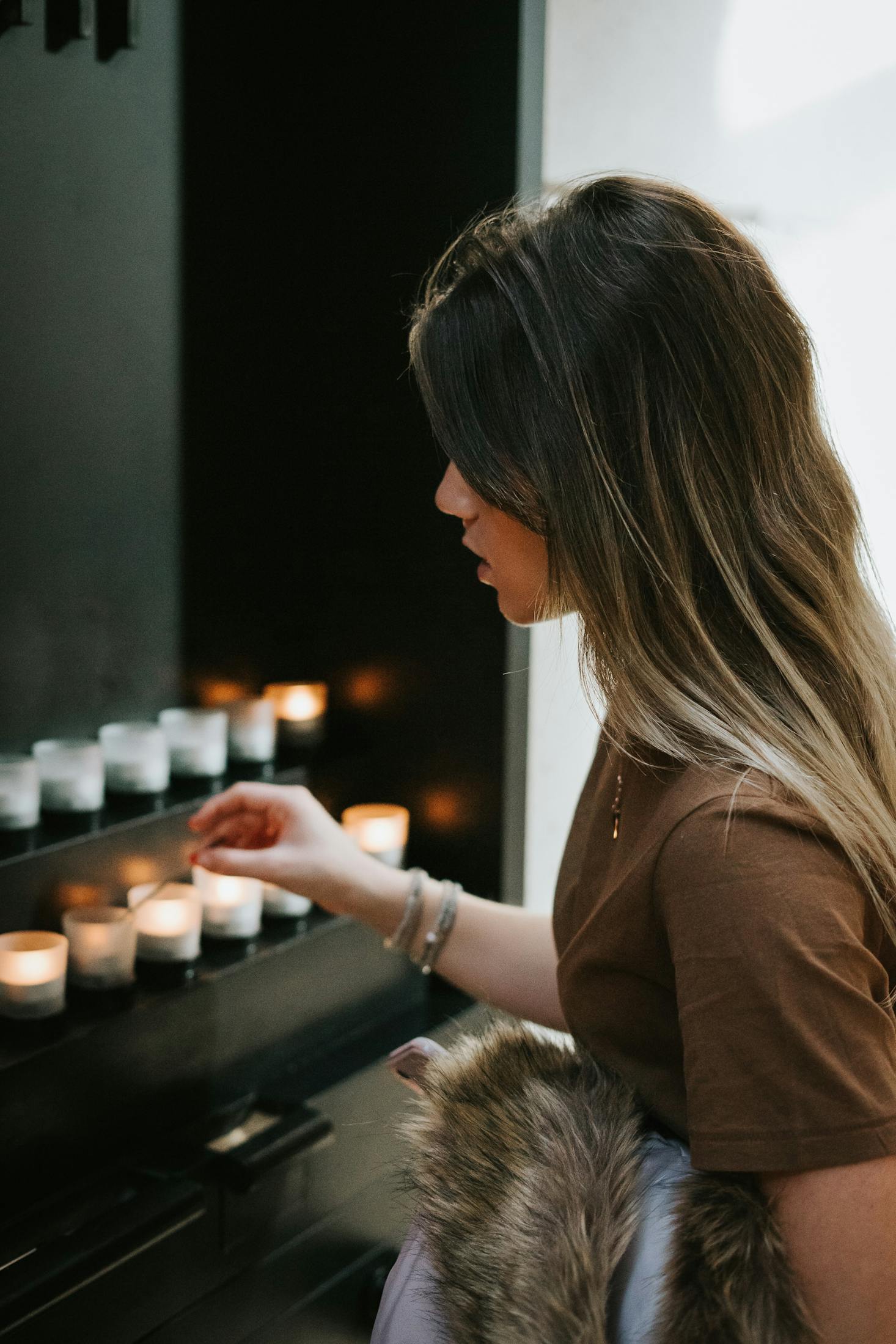 Lighting candles at night in Washington DC