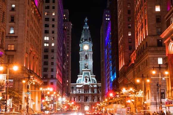 Philadelphia at night