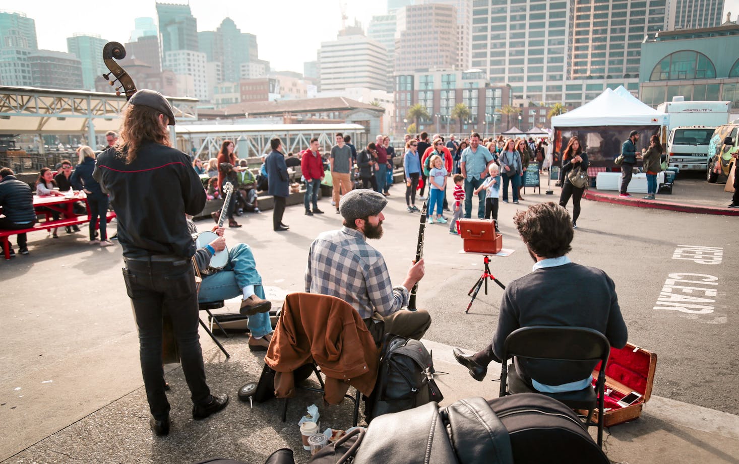 Musicians playing on street in San Francisco