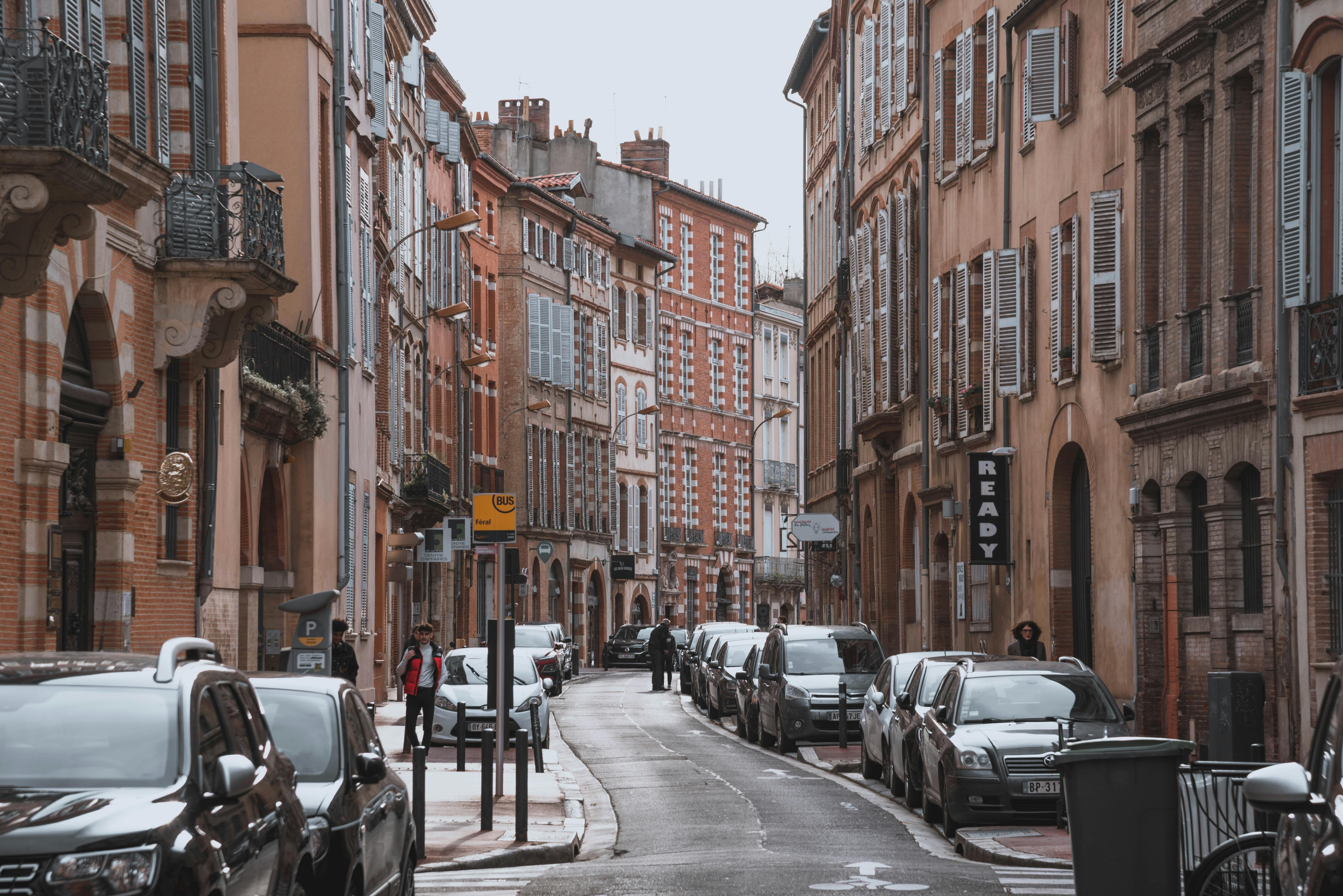 Narrow street in Toulouse, France