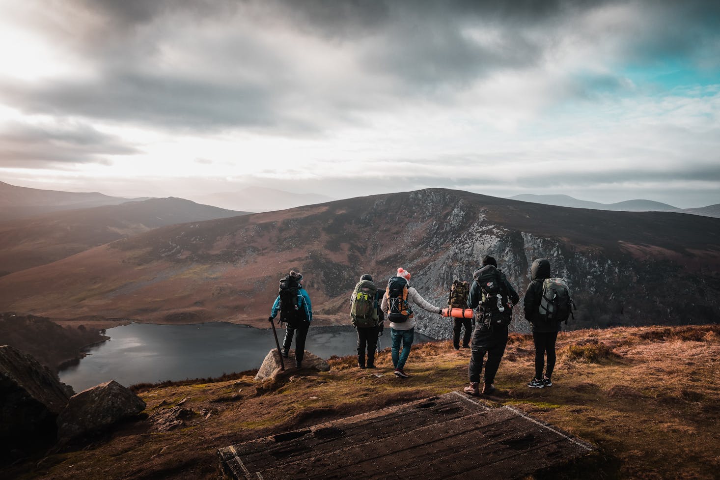 Hiking in mountains of Ireland