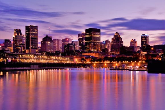 Montreal skyline at evening