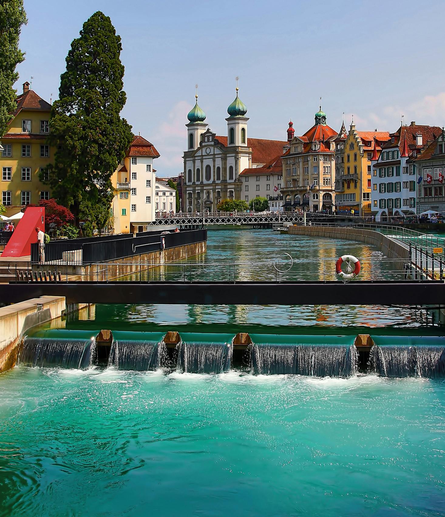 Water fountain in the center of Lucerne, Switzerland