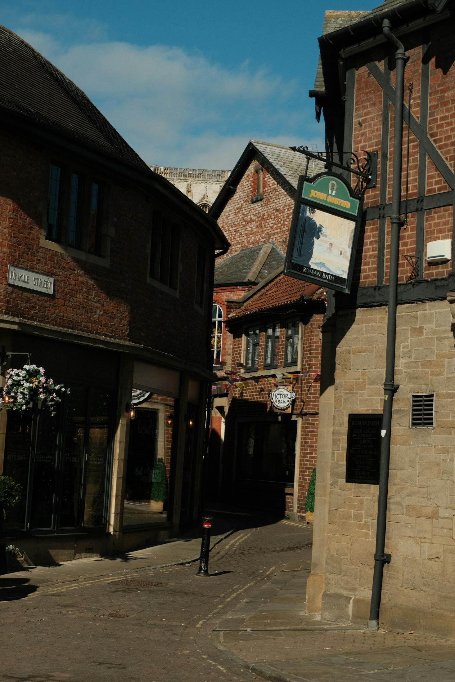 An empty street in York on a sunny day