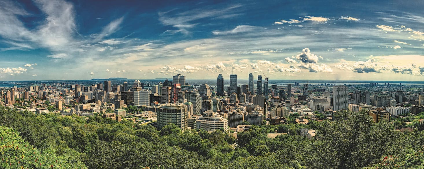 The view from Monreal's Mount Royal on a morning layover