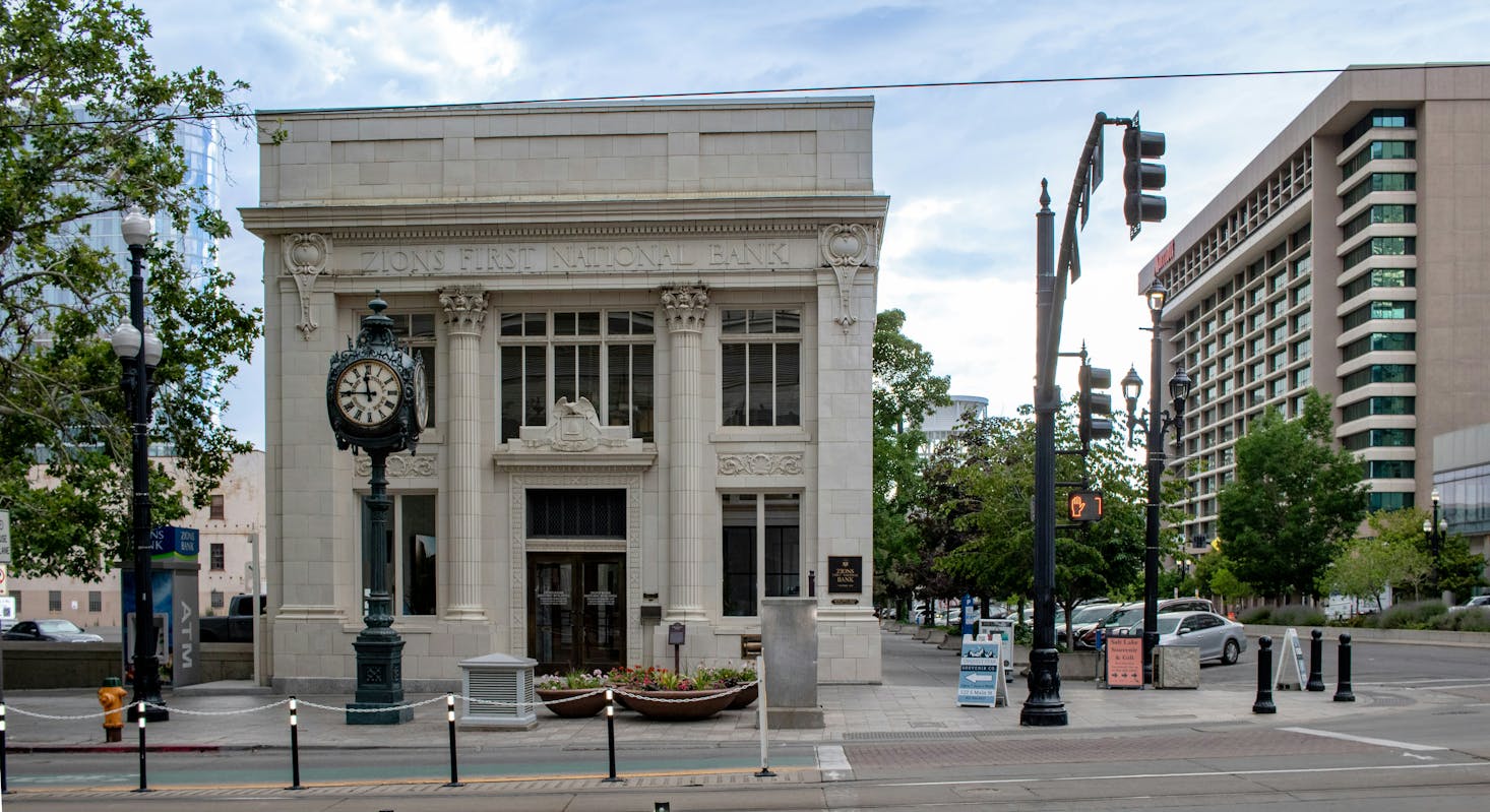  An old bank building in downtown Salt Lake City