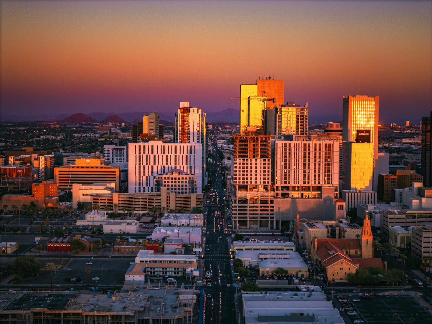 The Phoenix skyline at golden hour