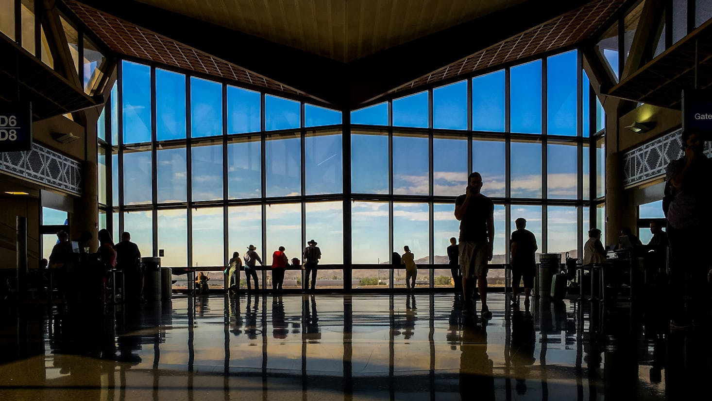 People waiting for their flights at Phoenix Sky Harbor Airport