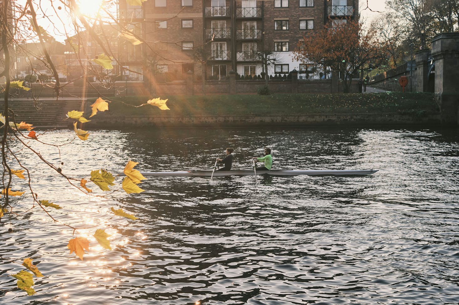 Canoeing on the river in the fall in York