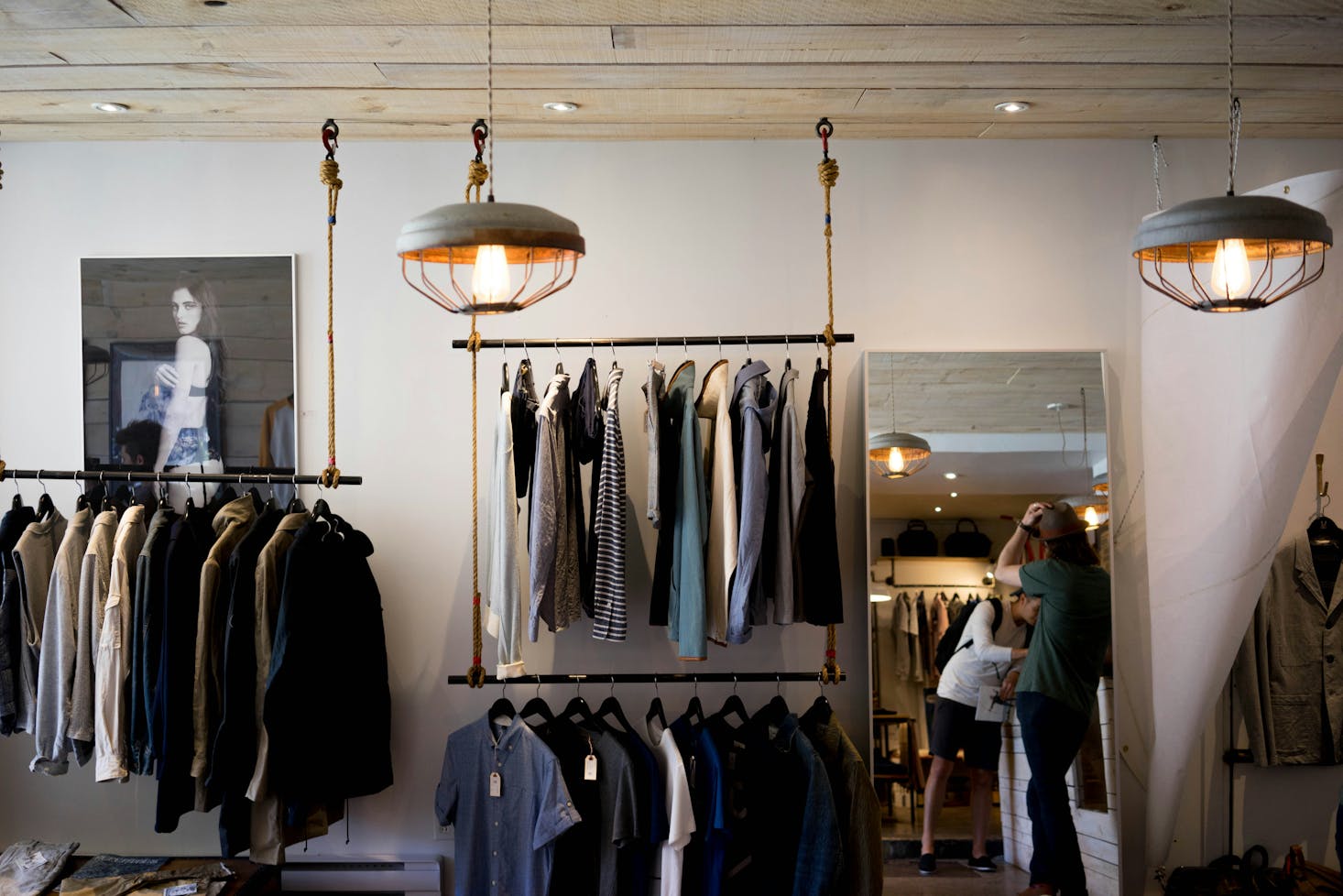 The offerings at a modern men's clothing shop in Montreal