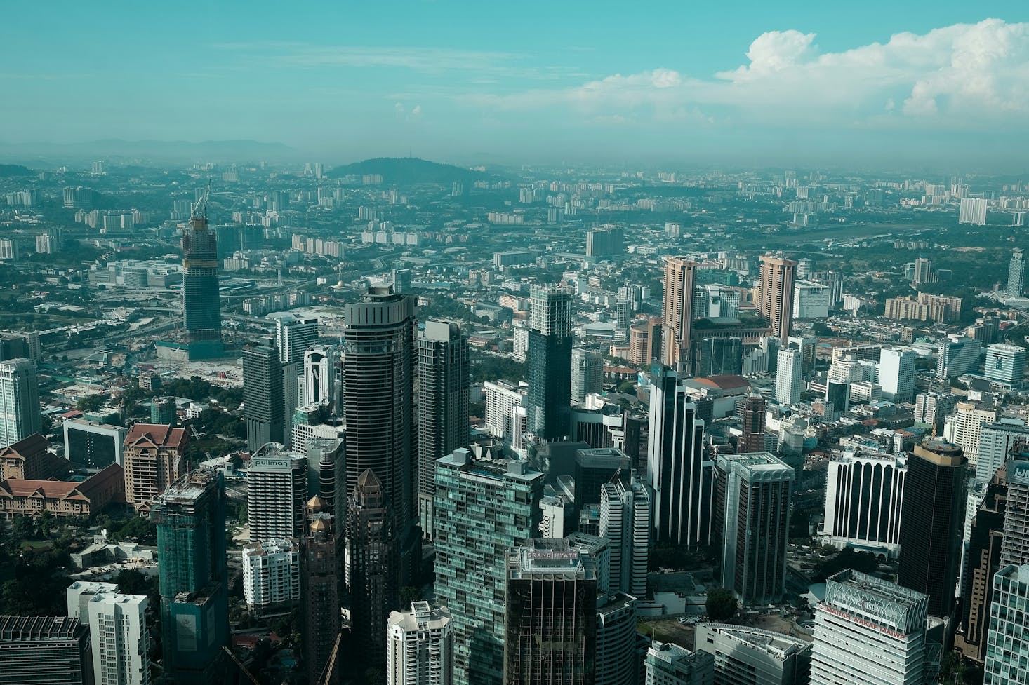 Aerial view of Kuala Lumpur from the Petronas Towers