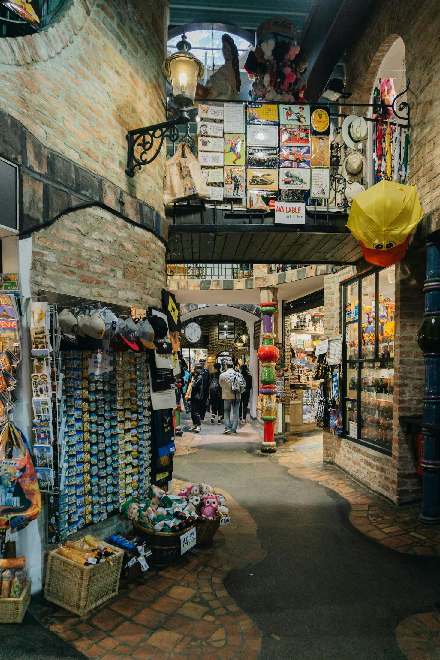 An indoor souvenir shop in Vienna
