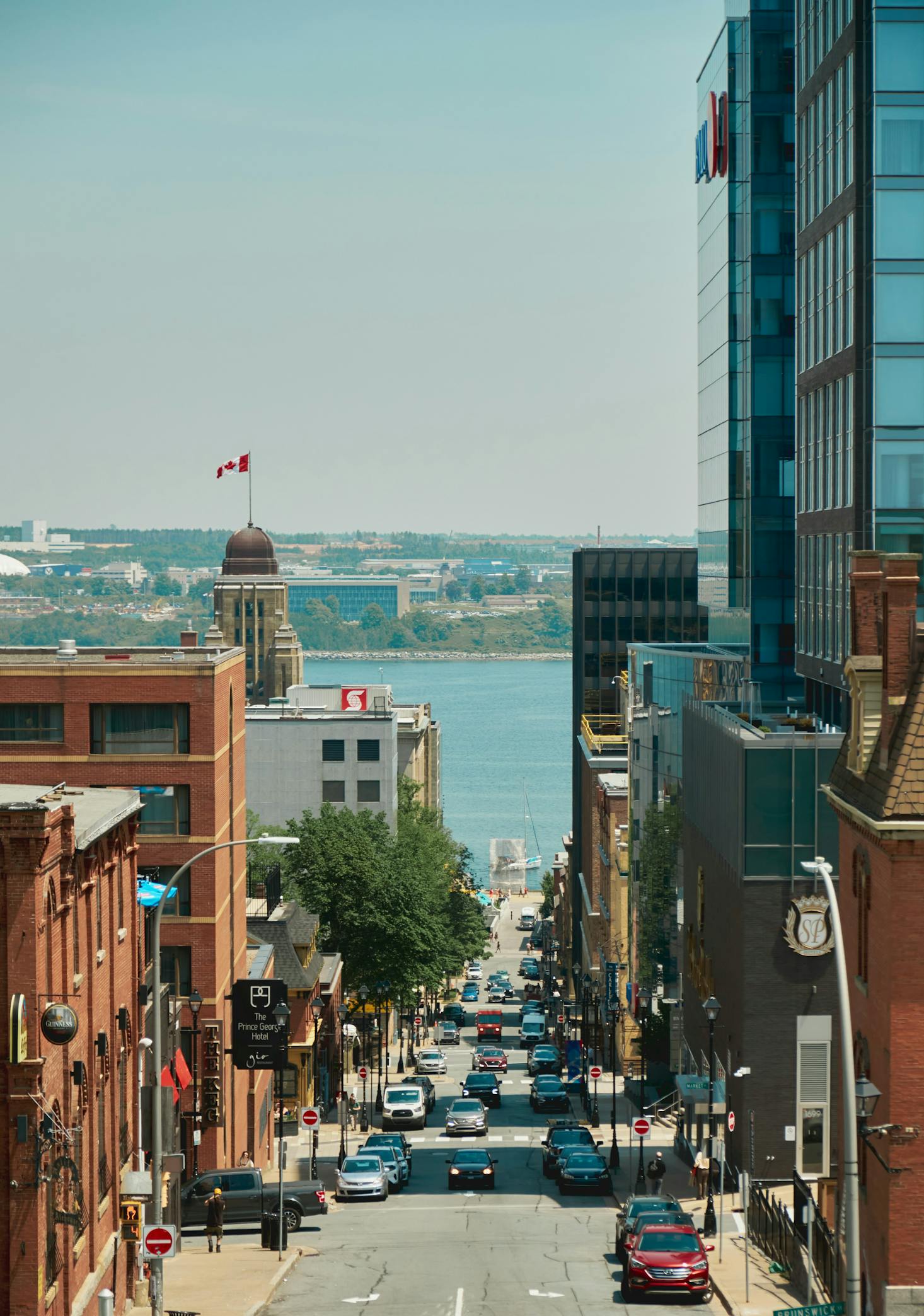 View between buildings to the Halifax waterfront