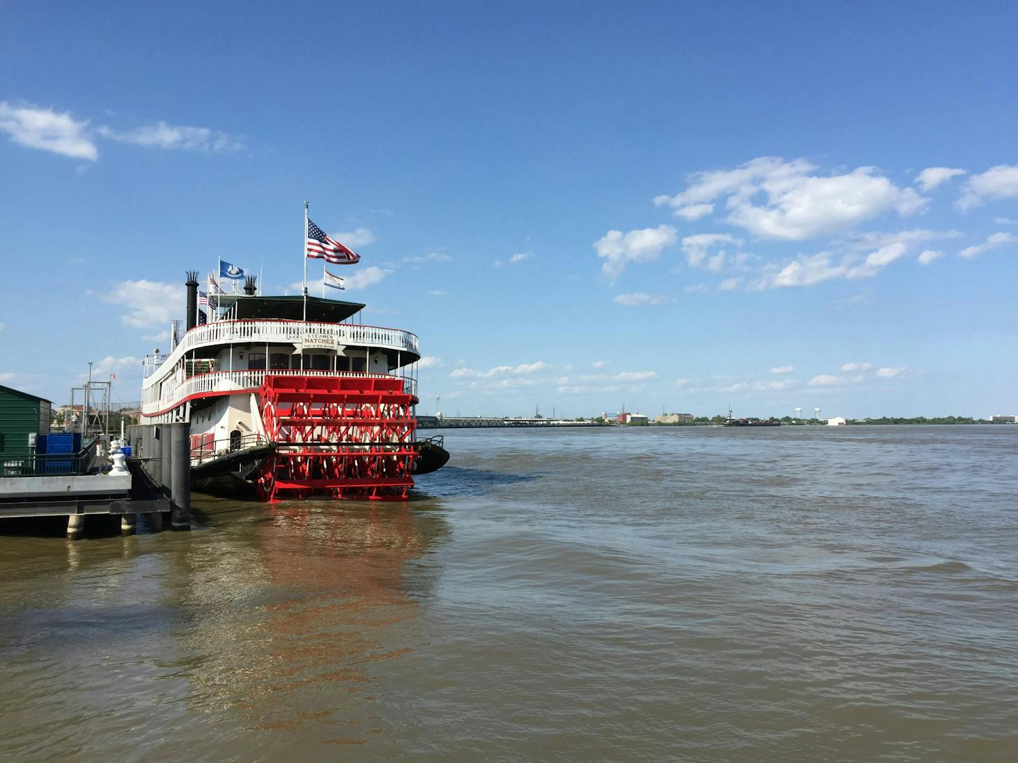 A riverboat parked on the New Orleans waterfront