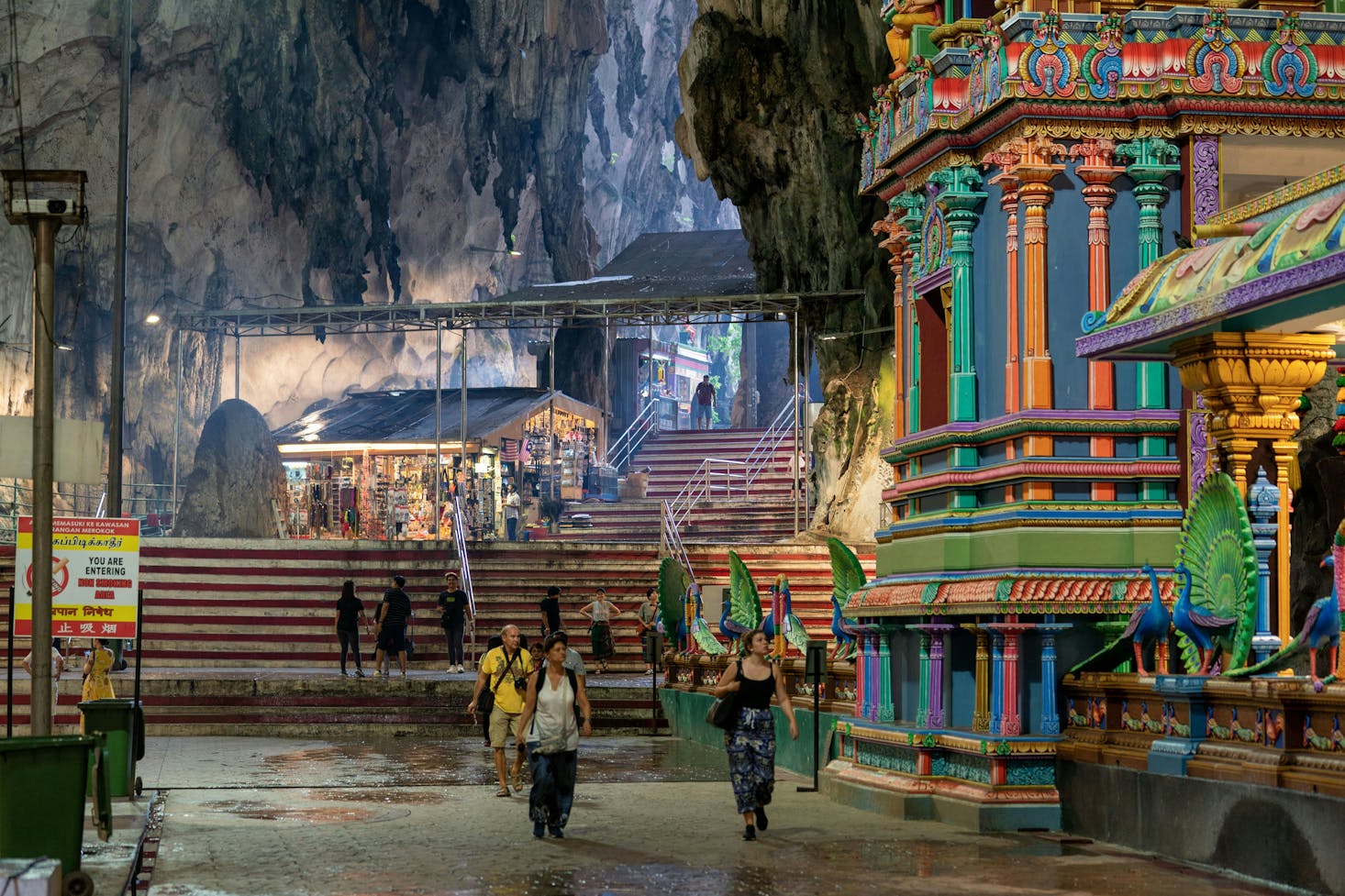 Colorful buildings at Batu Caves near Kuala Lumpur