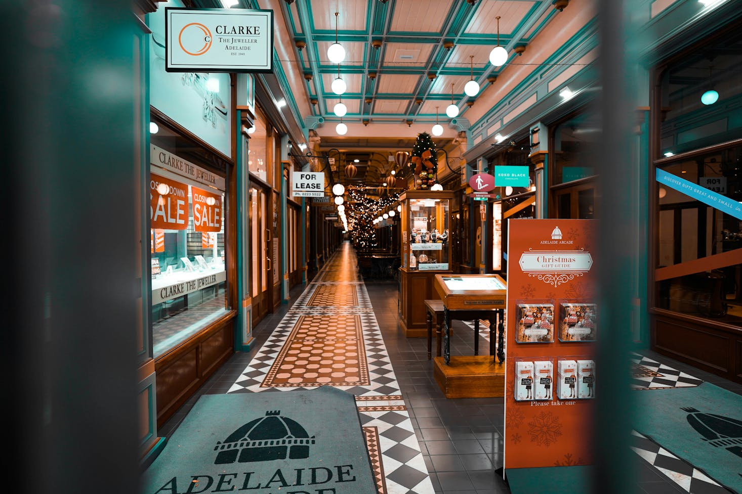 The long hallway of a shopping mall in Adelaide