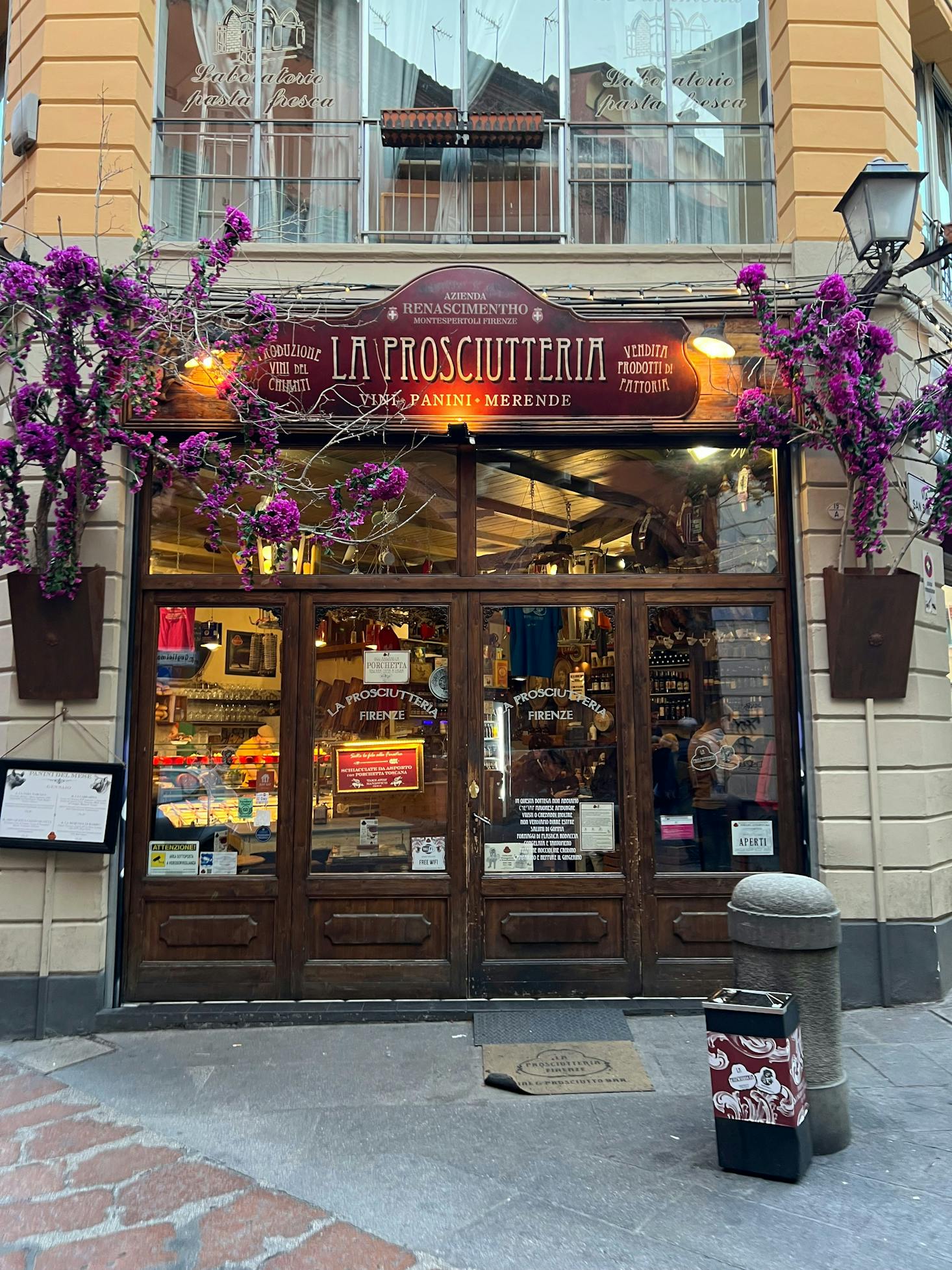 A prosciutto store in Bologna, Italy