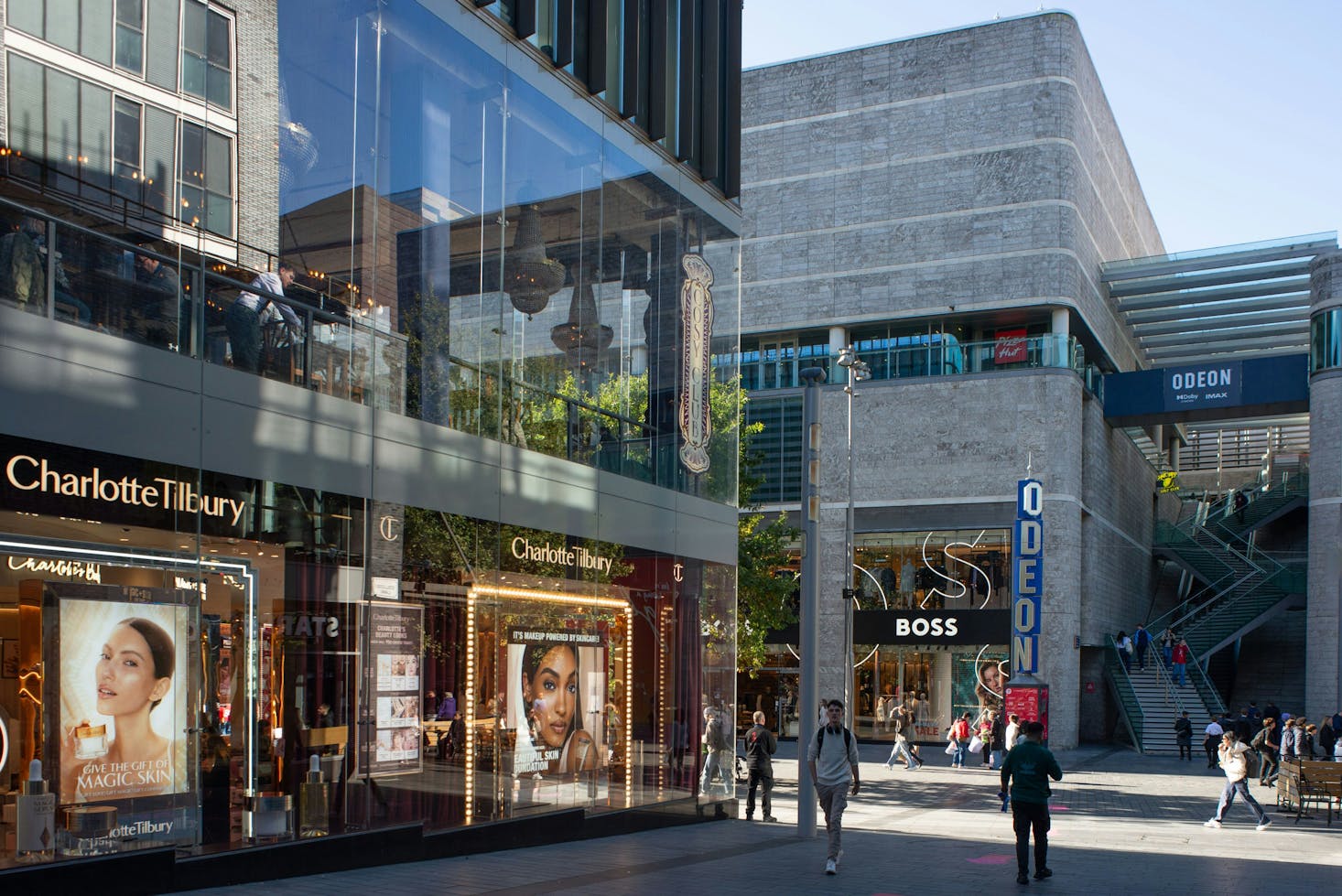 Modern buildings with shops at Liverpool ONE