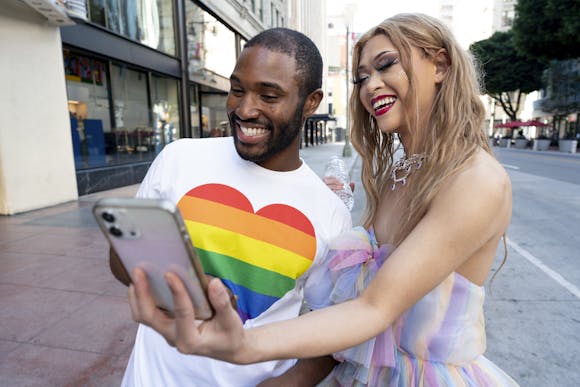 Young people celebrating the Madrid Pride festivities