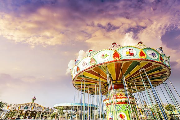 Colorful carousel at the Senhor de Matosinhos festival