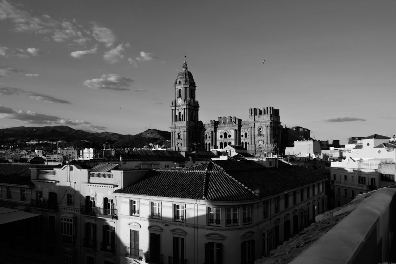 Malaga's cathedral towering over the city