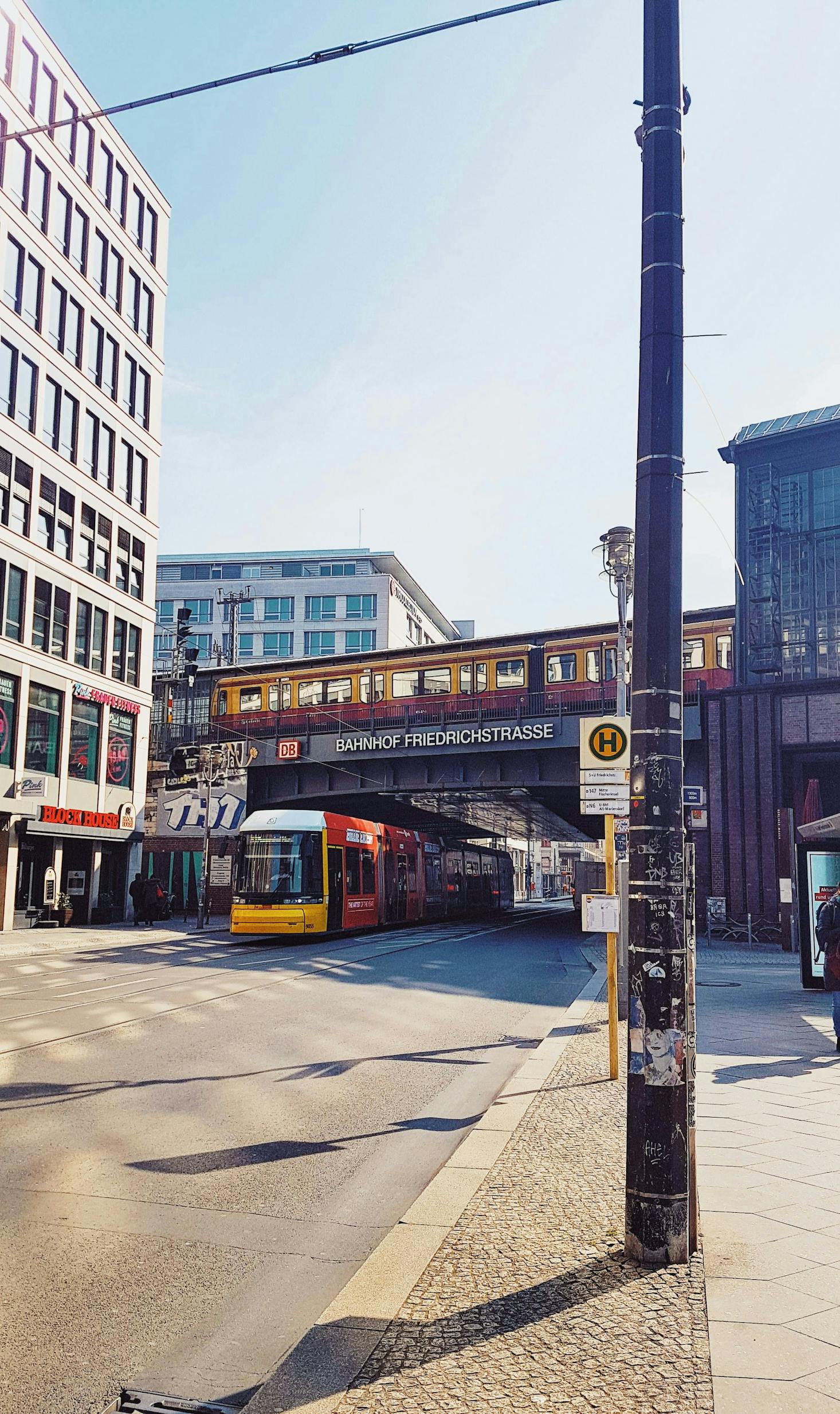 Berlin Friedrichstraße station with ground transportation