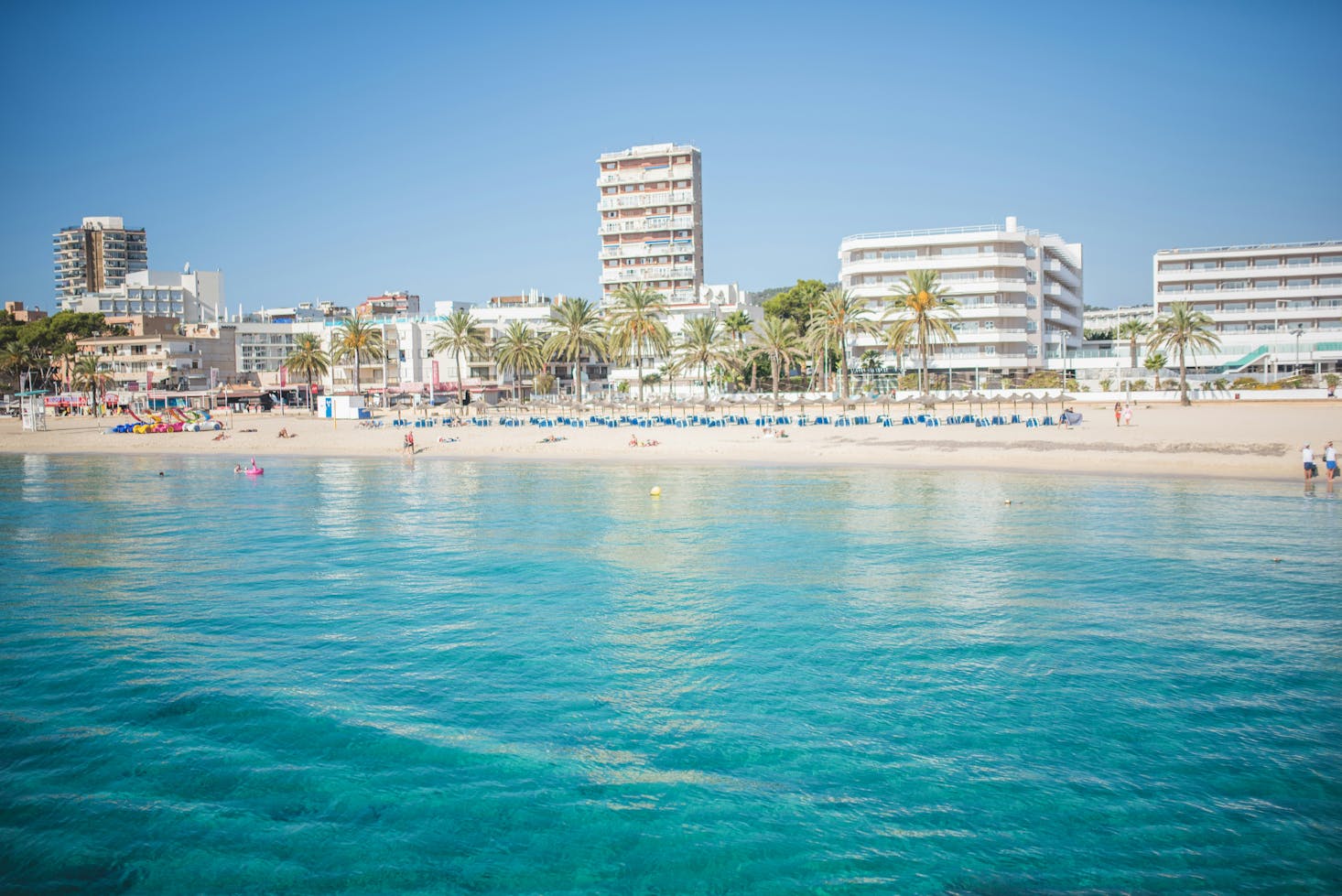 Beach view in Palma de Mallorca near Palma Airport