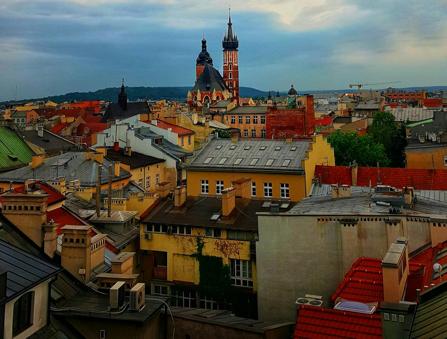 Aerial view of Krakow Old Town