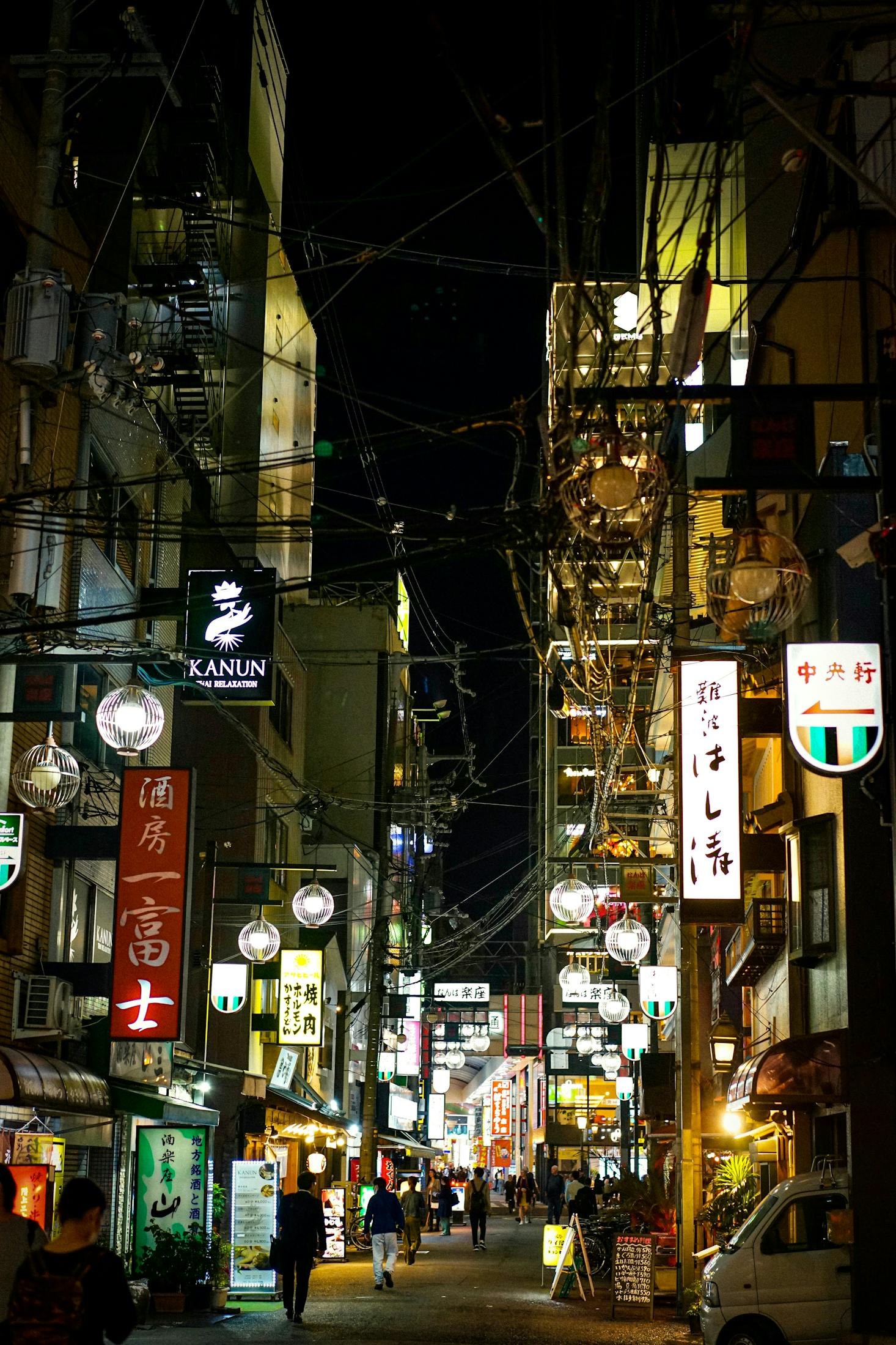 The busy Osaka Namba neighborhood at night