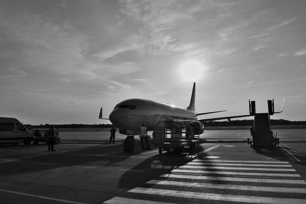 Plane on the tarmac at Eindhoven Airport
